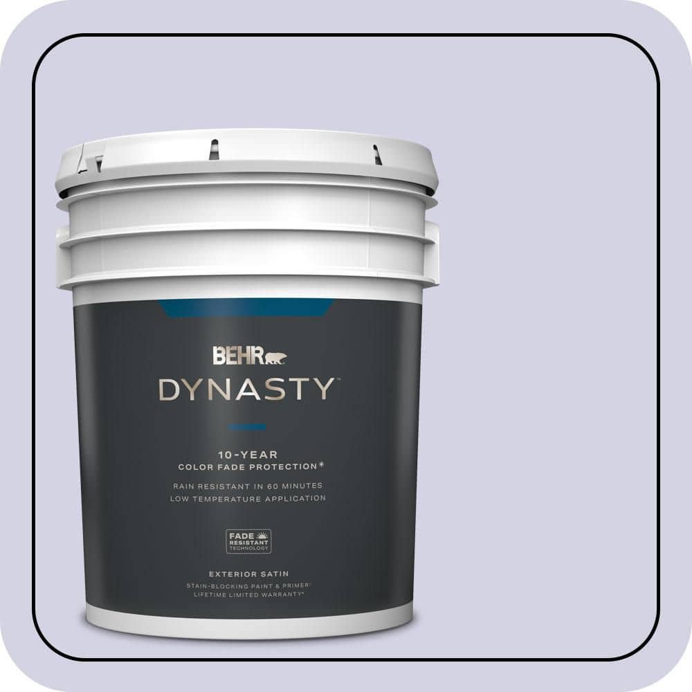 BEHR DYNASTY 5 gal. #M550-2 Lavender Memory Satin Enamel Exterior Stain-Blocking Paint & Primer
