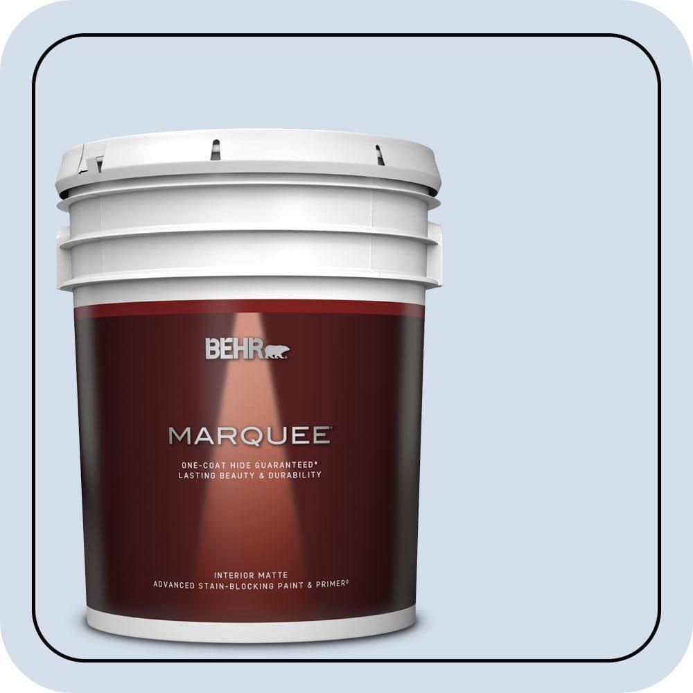 BEHR MARQUEE 5 gal. #M530-1 Ice Drop Matte Interior Paint & Primer