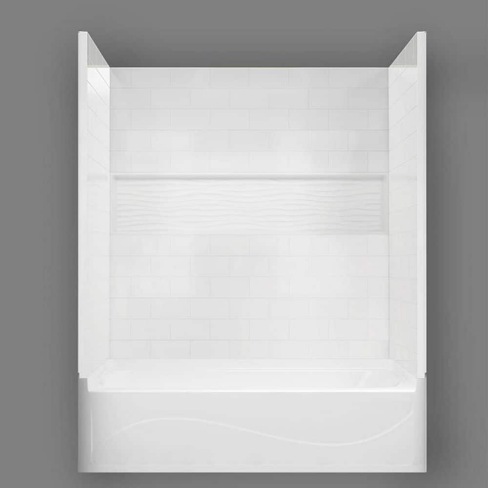 Vanity Art 60 in. H x 32 in. W 4-Piece Direct-to-Stud Acrylic Alcove Tub Surround in White (2)