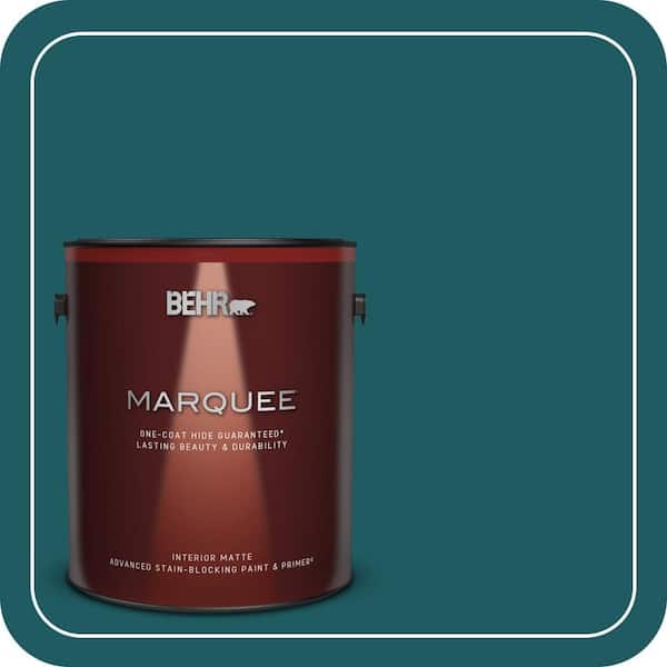 BEHR MARQUEE 1 gal. #S-H-510 Moonlit Pool Matte Interior Paint & Primer (2)