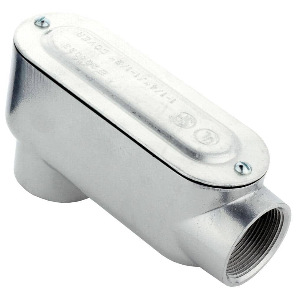 Commercial Electric 1-1/2 in. Rigid Metal Conduit (RMC) Threaded Conduit Body with Stamped Cover (Type LB) (1)