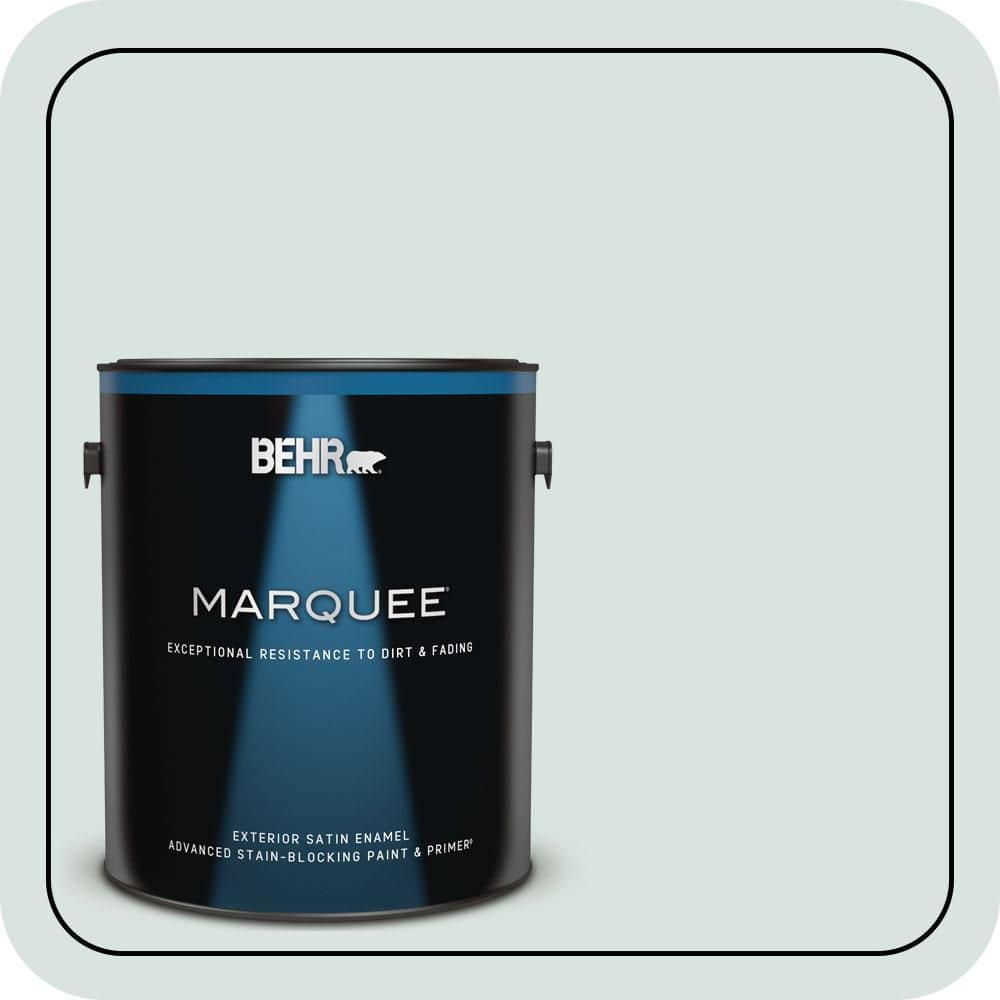 BEHR MARQUEE 1 gal. #N430-1 Mountain Peak White Satin Enamel Exterior Paint & Primer