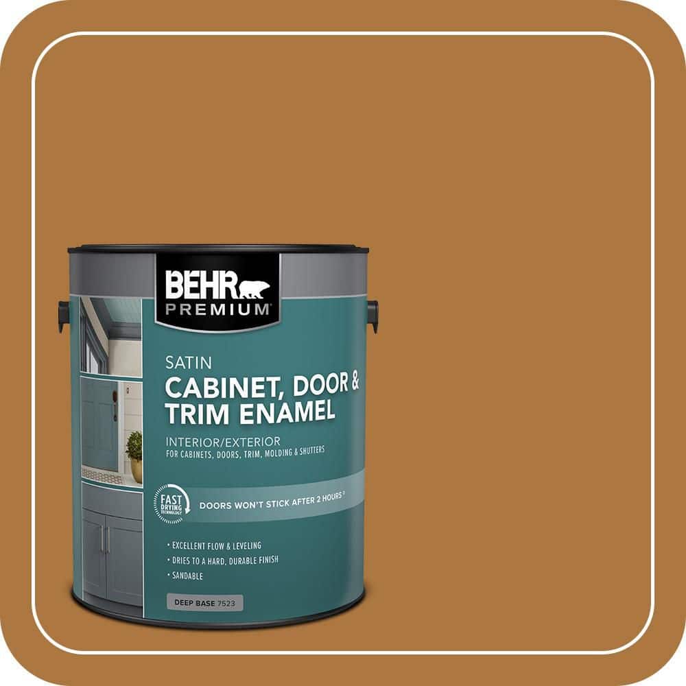 BEHR PREMIUM 1 gal. #M250-7 Blonde Wood Satin Enamel Interior/Exterior Cabinet, Door & Trim Paint