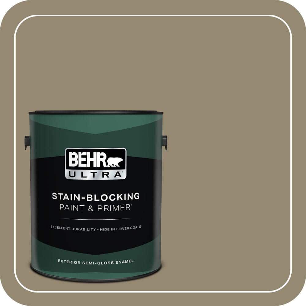 BEHR ULTRA 1 gal. #PPU8-03 Dry Pasture Semi-Gloss Enamel Exterior Paint & Primer