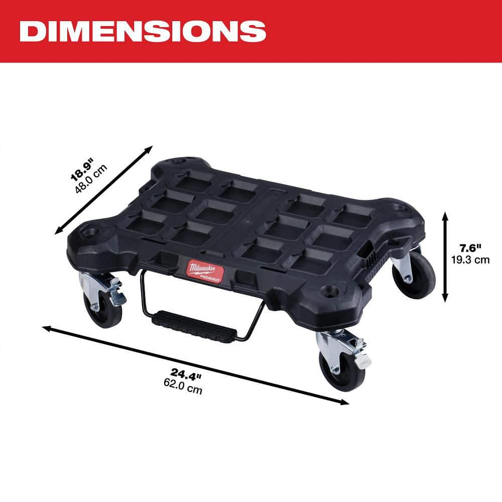 Milwaukee PACKOUT Dolly 24 in. x 18 in. Black Multi-Purpose Utility Tool Cart (3)