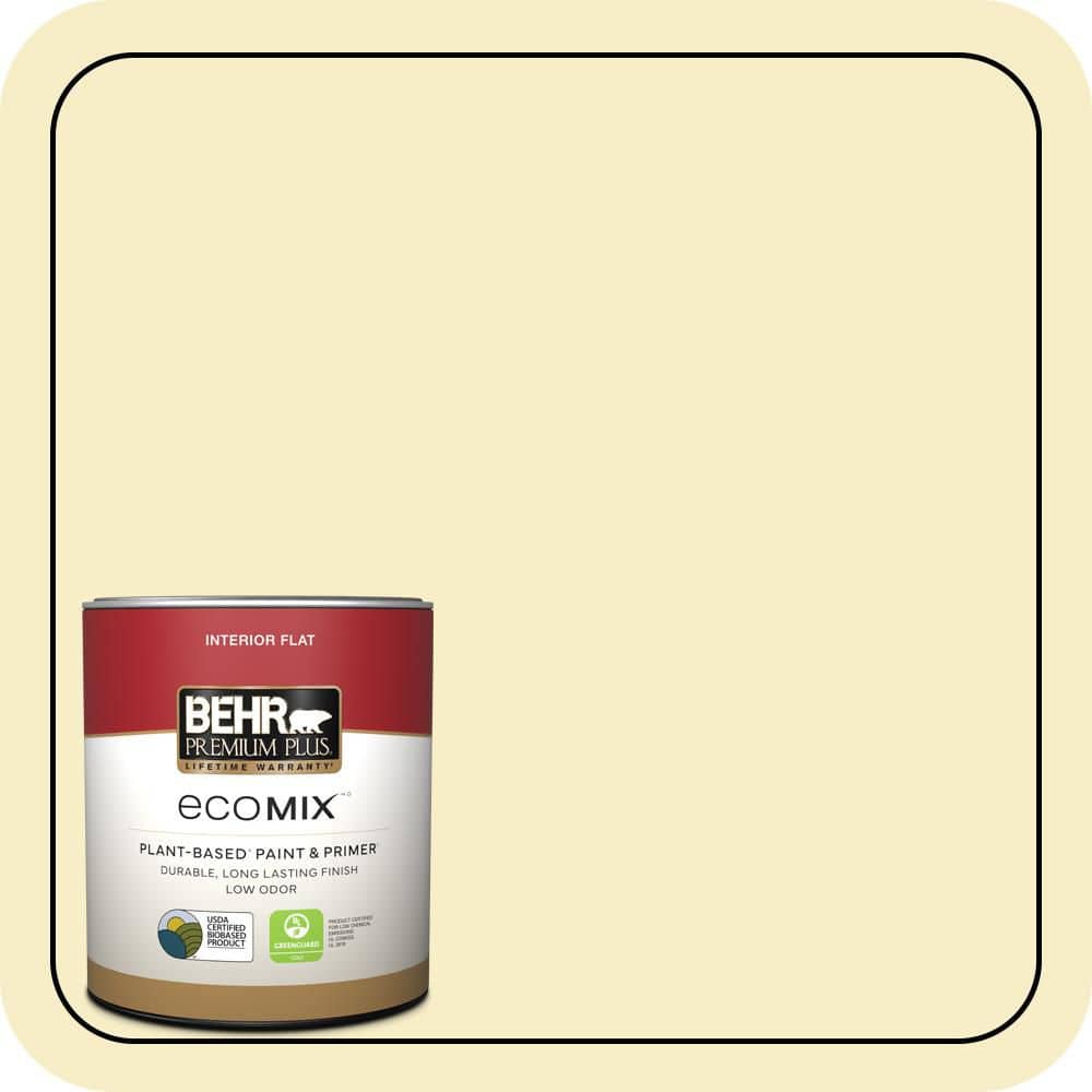 BEHR PREMIUM PLUS 1 qt. #390C-2 Garlic Clove Flat EcoMix Plant-Based Interior Paint & Primer (1)