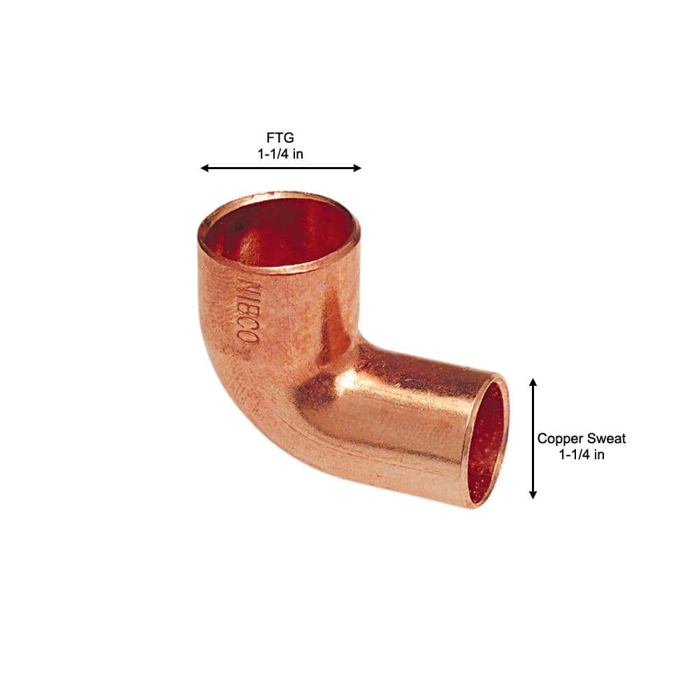 Everbilt 1-1/4 in. Copper Pressure 90-Degree Fitting x Cup Street Elbow (3)