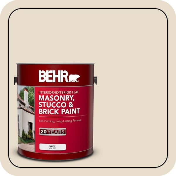 BEHR 1 gal. #23 Antique White Flat Interior/Exterior Masonry, Stucco and Brick Paint (2)