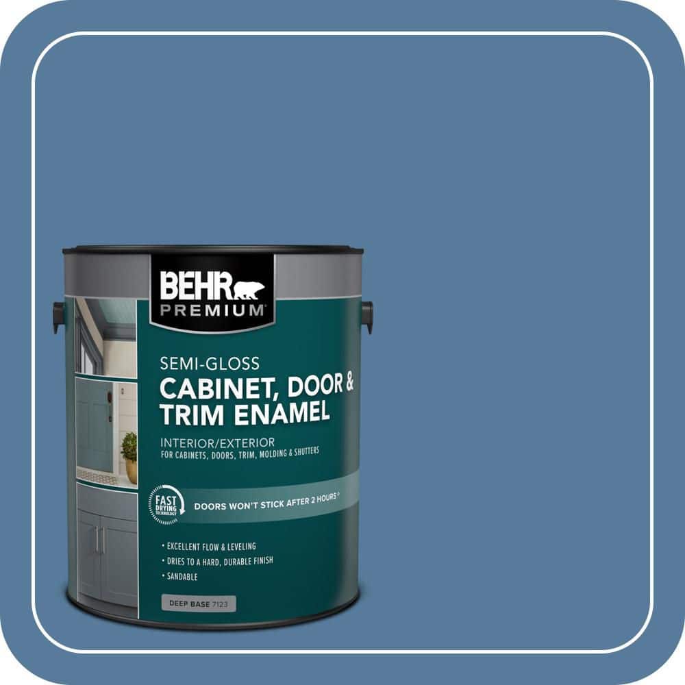 BEHR PREMIUM 1 gal. #PPU14-02 Glass Sapphire Semi-Gloss Enamel Interior/Exterior Cabinet, Door & Trim Paint (1)