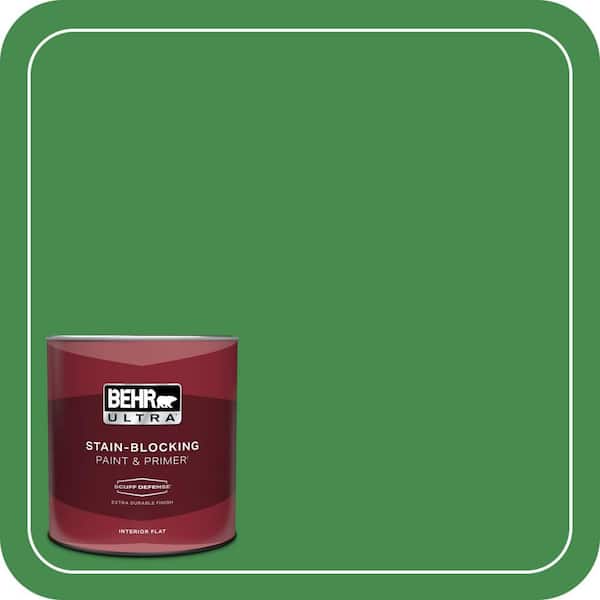 BEHR ULTRA 1 qt. #MQ4-48 Planet Green Extra Durable Flat Interior Paint & Primer (2)