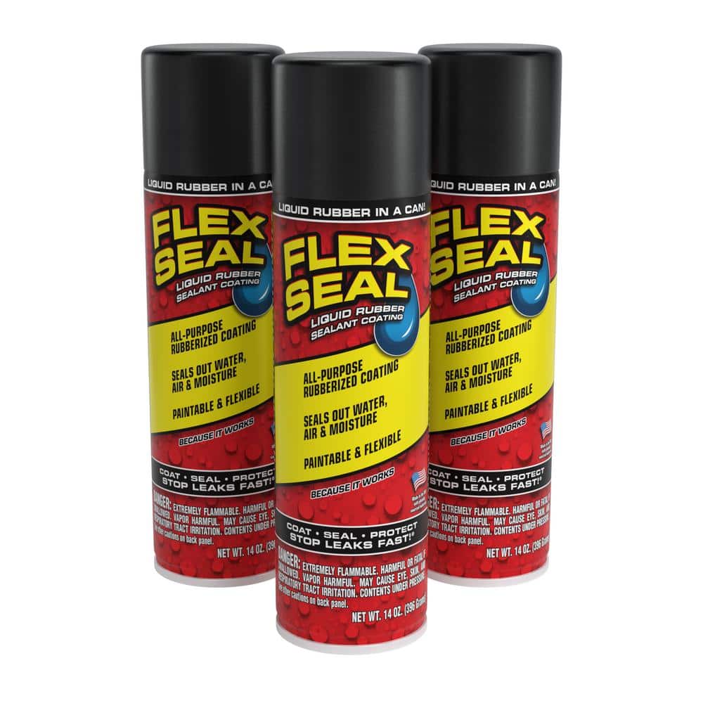 FLEX SEAL FAMILY OF PRODUCTS Flex Seal Black 14 oz. Aerosol Liquid Rubber Sealant Coating (3-Pack)