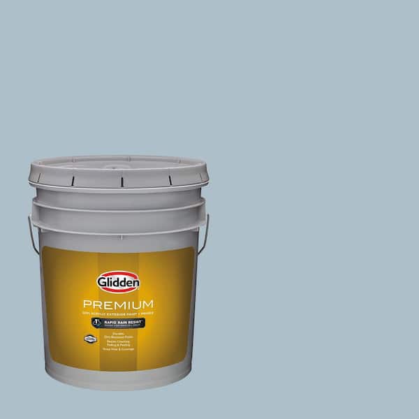 Glidden Premium 5 gal. PPG1153-4 Chambray Satin Exterior Latex Paint (2)