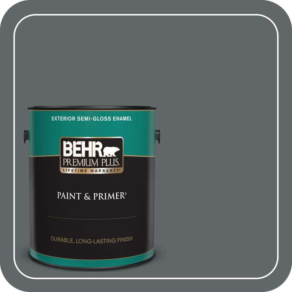BEHR PREMIUM PLUS 1 gal. #N450-6 Binary Star Semi-Gloss Enamel Exterior Paint & Primer
