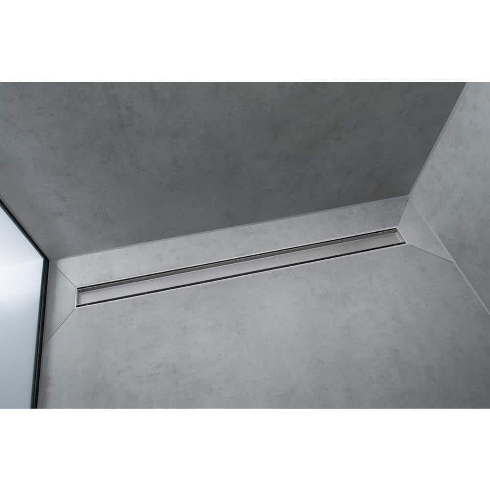 Hansgrohe RainDrain Match Stainless Steel Linear Tileable Shower Drain Trim for 47 1/4 in. Rough (2)