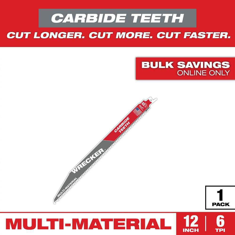Milwaukee TPI WRECKER Teeth Multi-Material Cutting SAWZALL Reciprocating Saw (1)