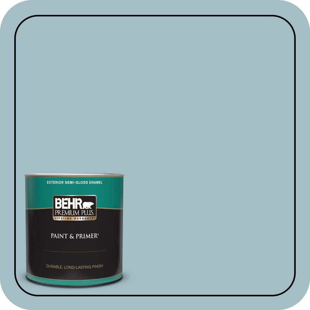 BEHR PREMIUM PLUS 1 qt. #PPU13-11 Clear Vista Semi-Gloss Enamel Exterior Paint & Primer