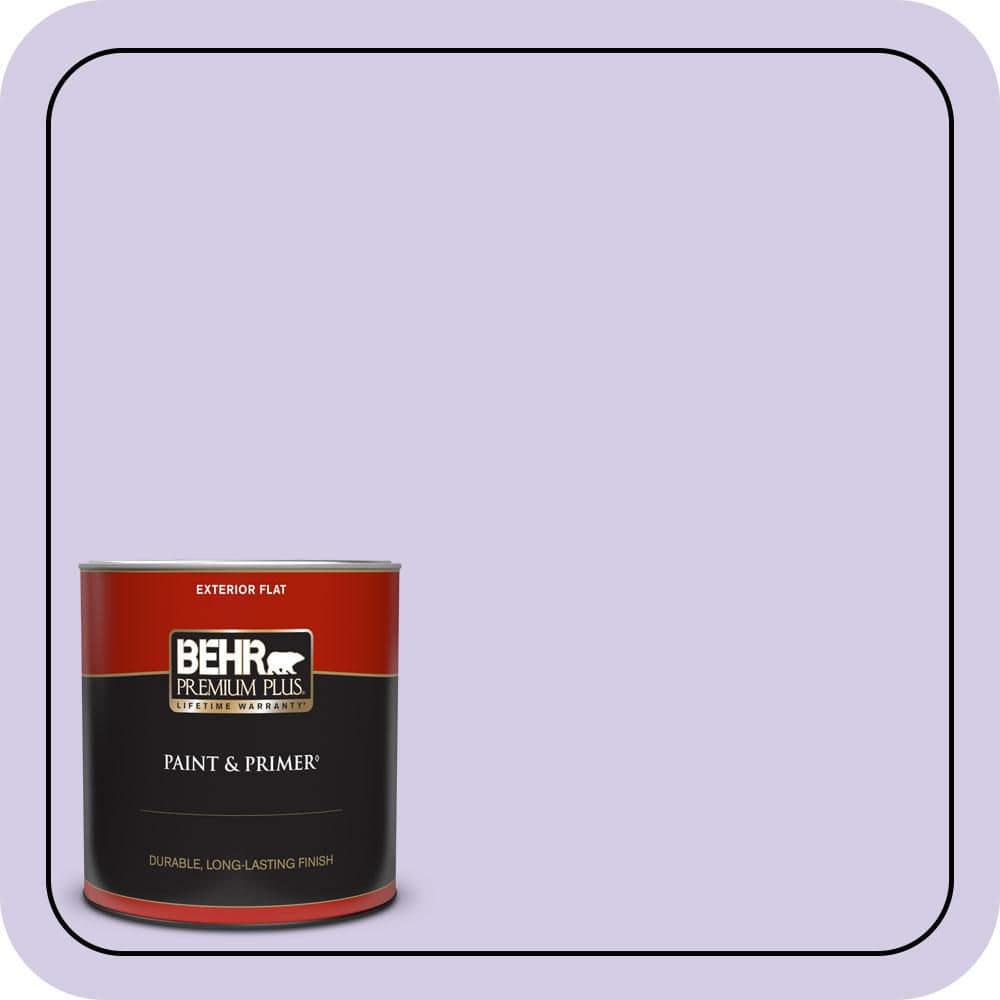 BEHR PREMIUM PLUS 1 qt. #640A-3 Potentially Purple Flat Exterior Paint & Primer