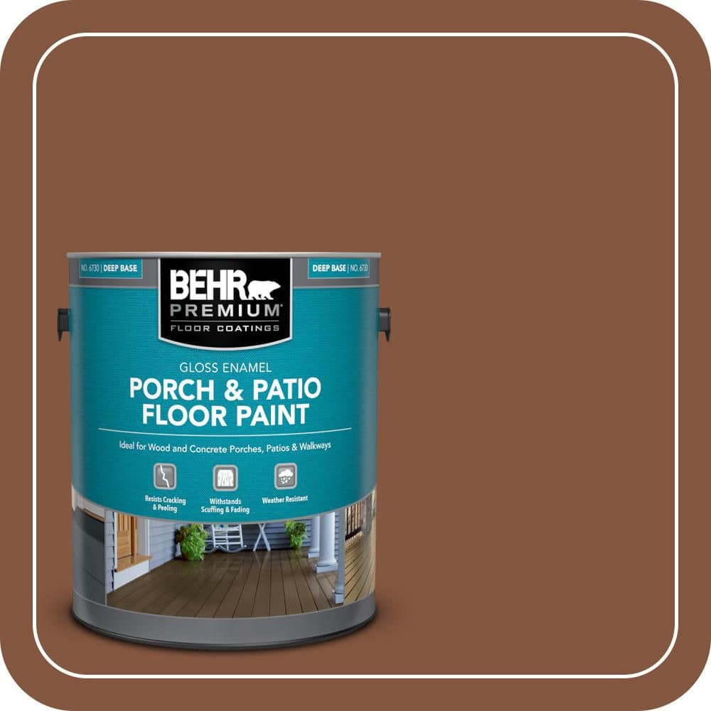 BEHR PREMIUM 1 gal. #230F-7 Florence Brown Gloss Enamel Interior/Exterior Porch and Patio Floor Paint