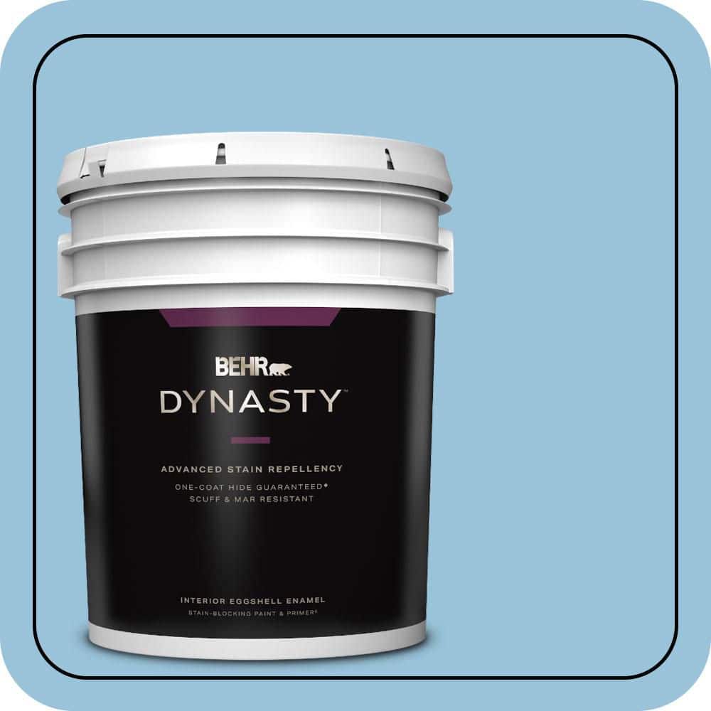 BEHR DYNASTY 5 gal. #560D-4 Madras Blue Eggshell Enamel Interior Stain-Blocking Paint & Primer