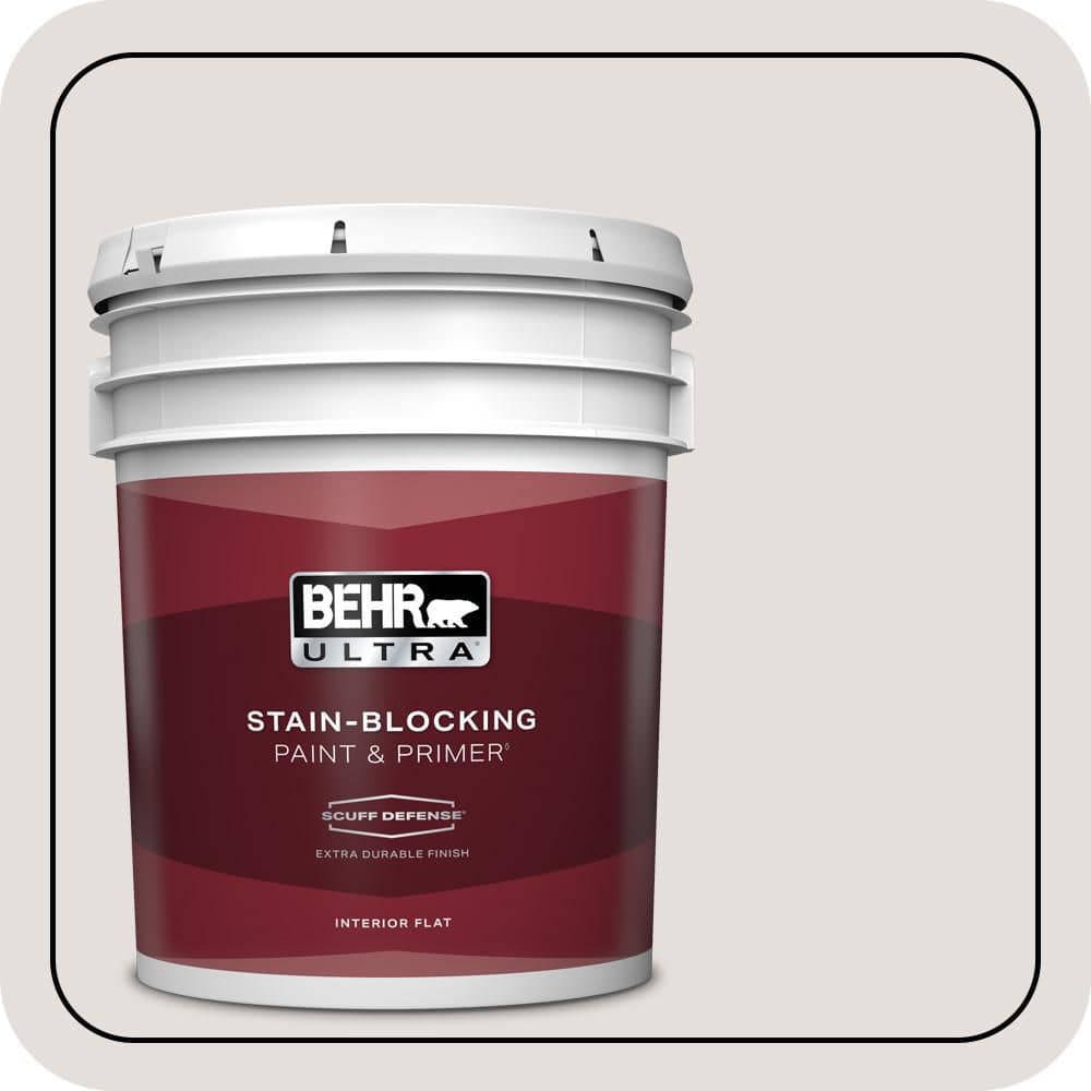 BEHR ULTRA 5 gal. #MQ3-03 Pink Chalk Extra Durable Flat Interior Paint & Primer