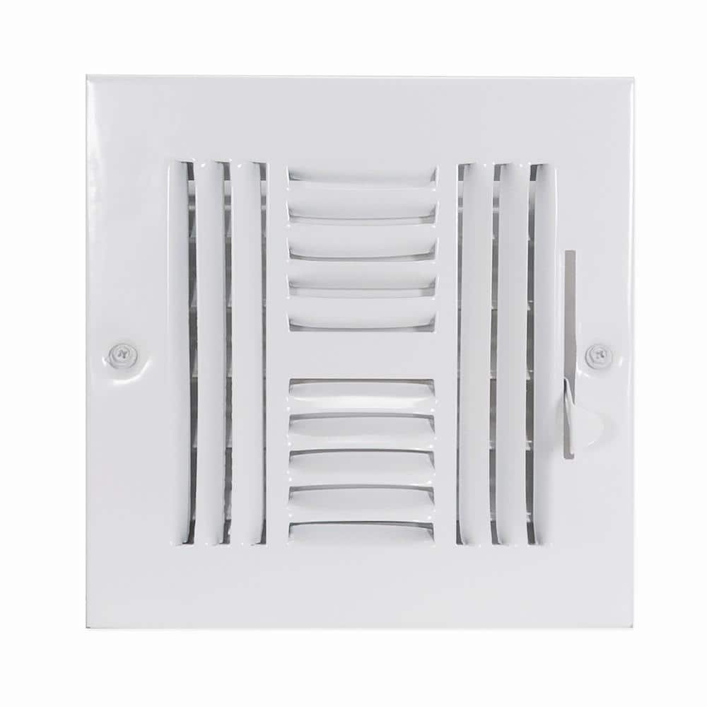 EZ-FLO 10 in. 10 in. 4-Way Steel Wall/Ceiling Register