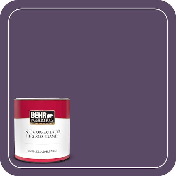 BEHR PREMIUM PLUS 1 qt. #M570-7 Paparazzi Hi-Gloss Enamel Interior/Exterior Paint & Primer (2)