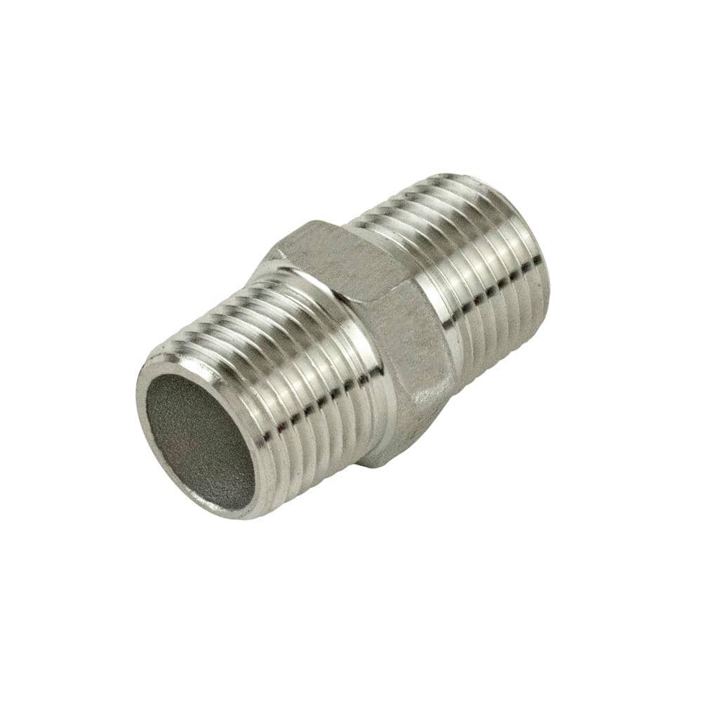 ProLine 1/2 in. x Close MIP Stainless Steel Hex Nipple (1)