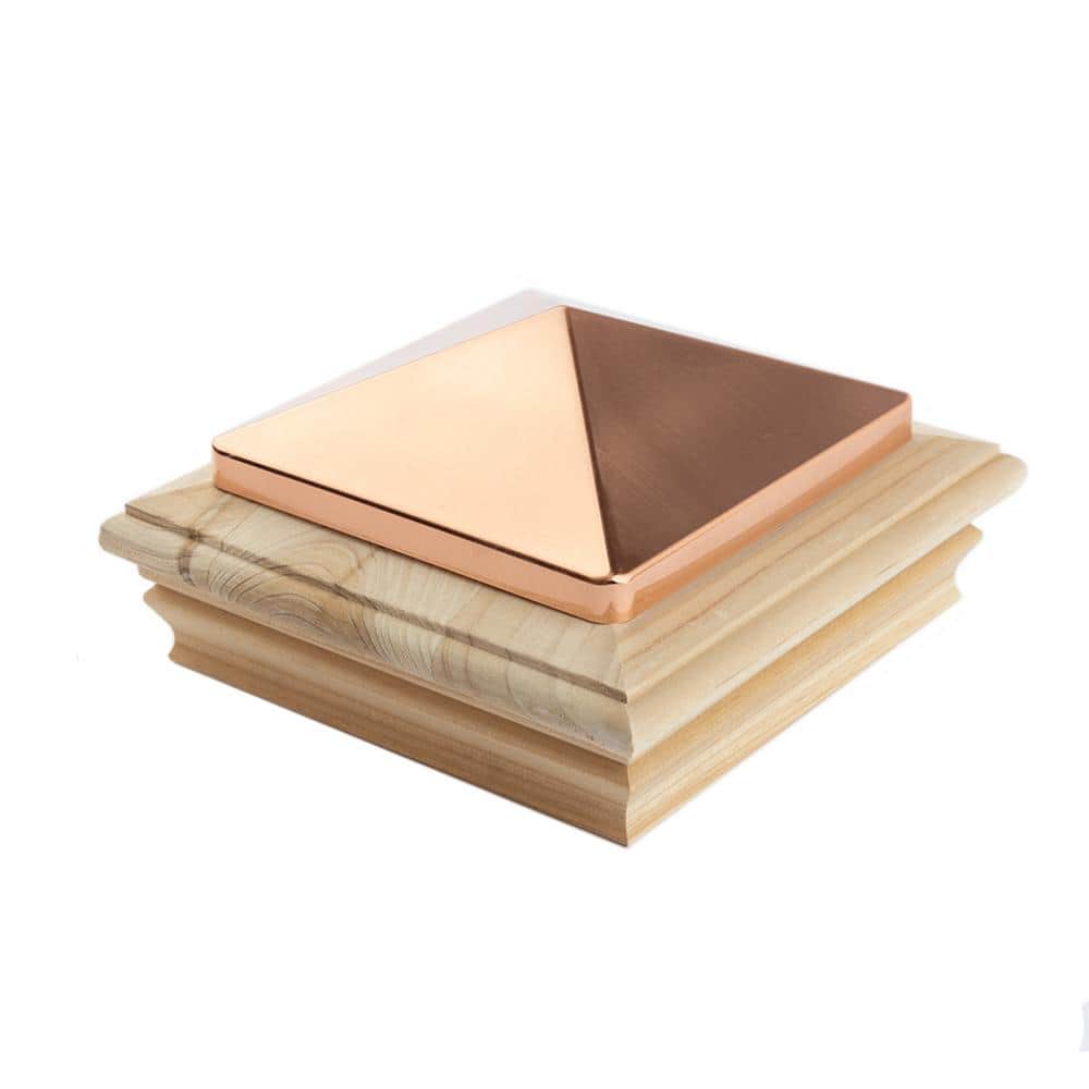Deckorators 6 in. x 6 in. Newport Copper High Top Cedar Wood Post Cap (1)