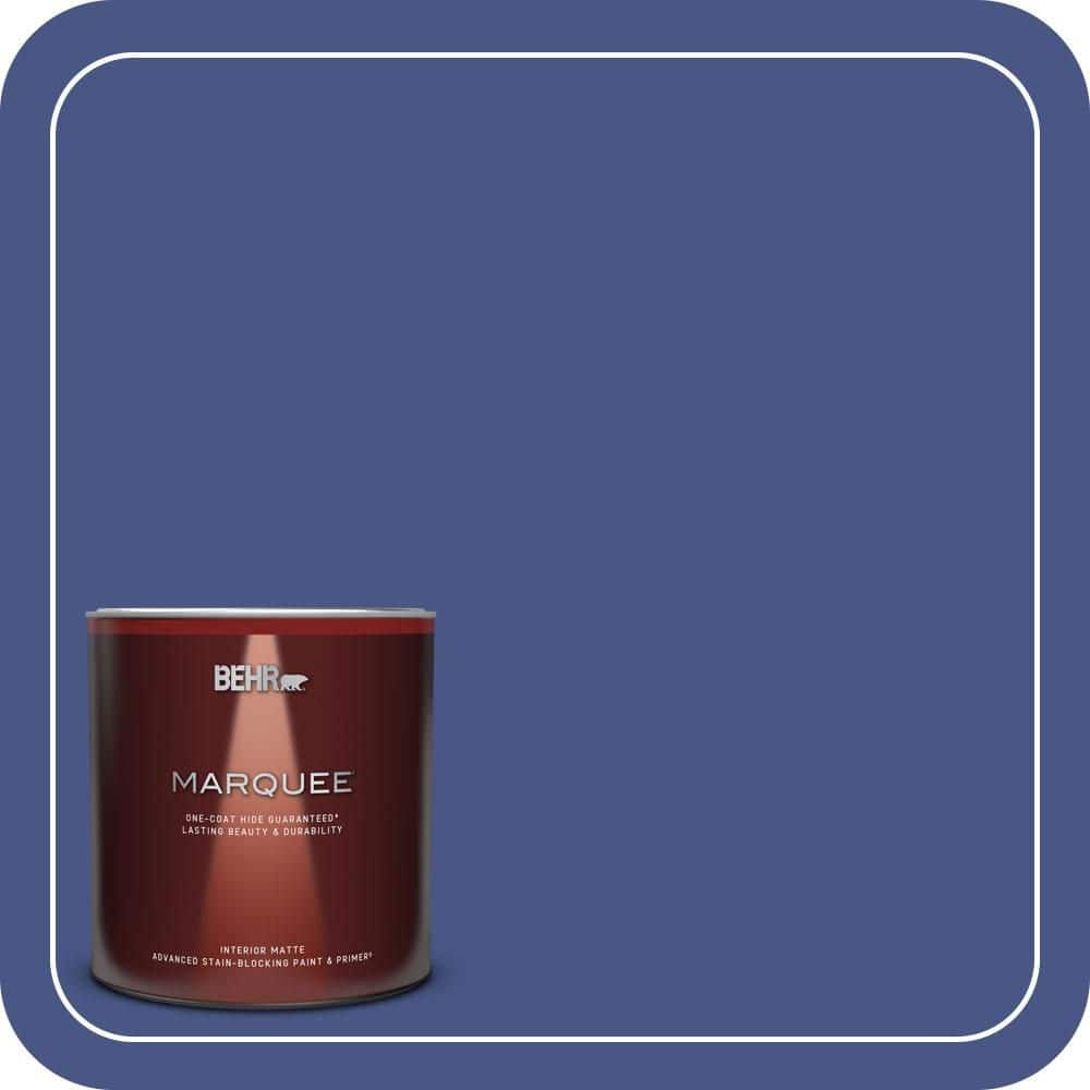 BEHR MARQUEE 1 qt. #600B-7 Yacht Club Blue Matte Interior Paint & Primer