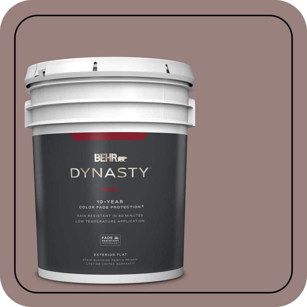 BEHR DYNASTY 5 gal. #N130-5 Mystere Flat Exterior Stain-Blocking Paint & Primer