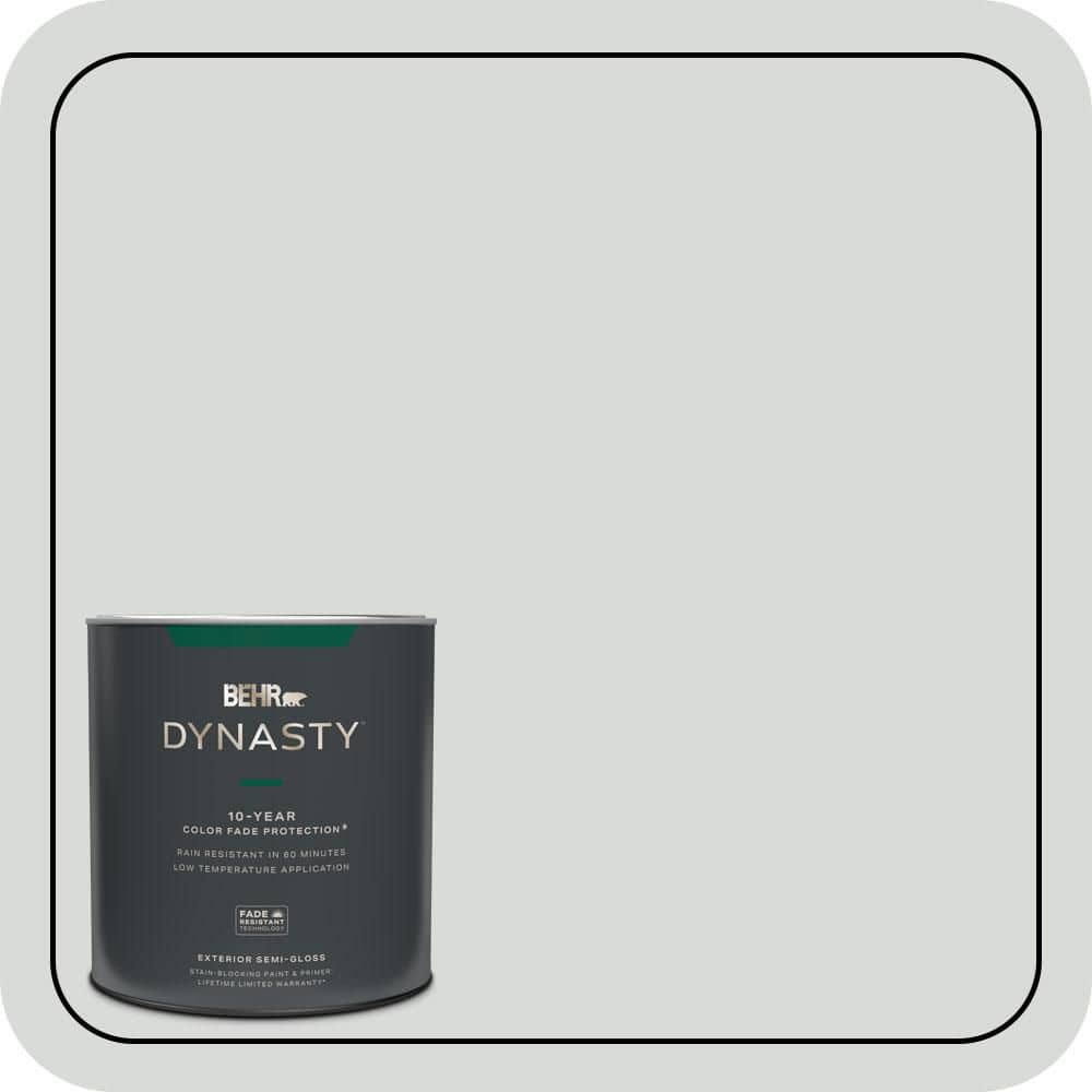 BEHR DYNASTY 1 qt. #N460-1 Evening White Semi-Gloss Exterior Stain-Blocking Paint & Primer