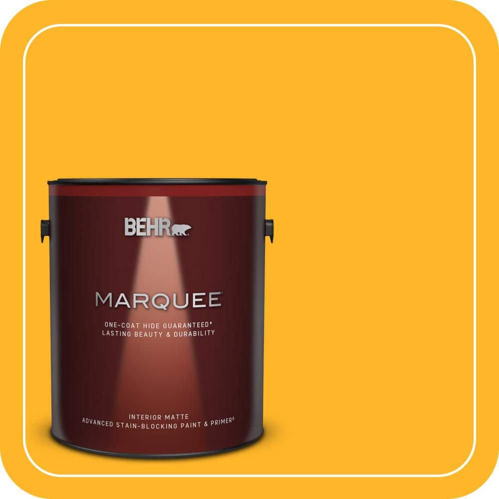 BEHR MARQUEE 1 gal. #P260-7 Extreme Yellow Matte Interior Paint & Primer
