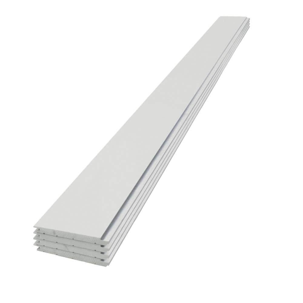 Edge 1 in. x 8 in. x 8 ft. Timeless Primed White Smooth Nickel Gap Shiplap Wood Pine Board (4-pack)