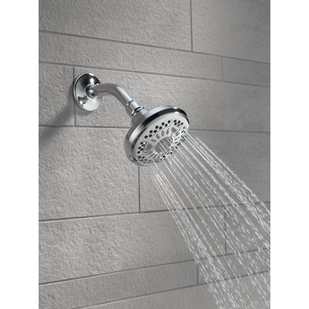 Delta 6-Spray Patterns 1.75 GPM 4.38 in. Wall Mount Fixed Shower Head in Chrome (3)