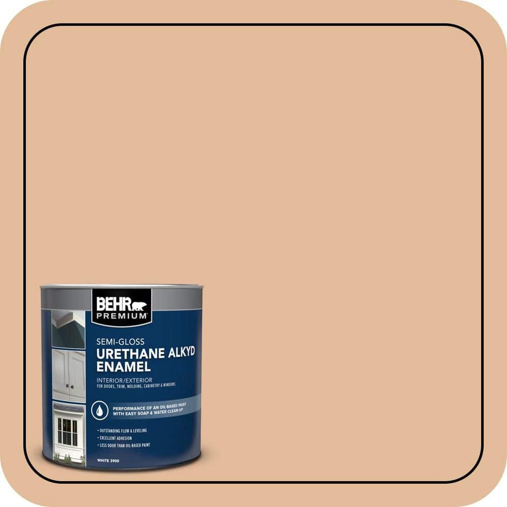 BEHR PREMIUM 1 qt. #270E-3 Only Natural Semi-Gloss Enamel Urethane Alkyd Interior/Exterior Paint (1)