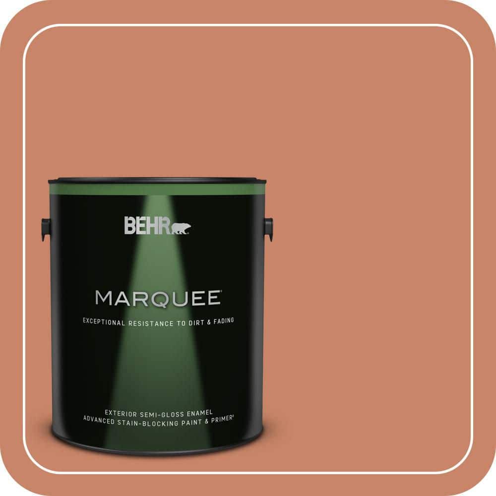 BEHR MARQUEE 1 gal. #MQ4-39 Cabana Melon Semi-Gloss Enamel Exterior Paint & Primer