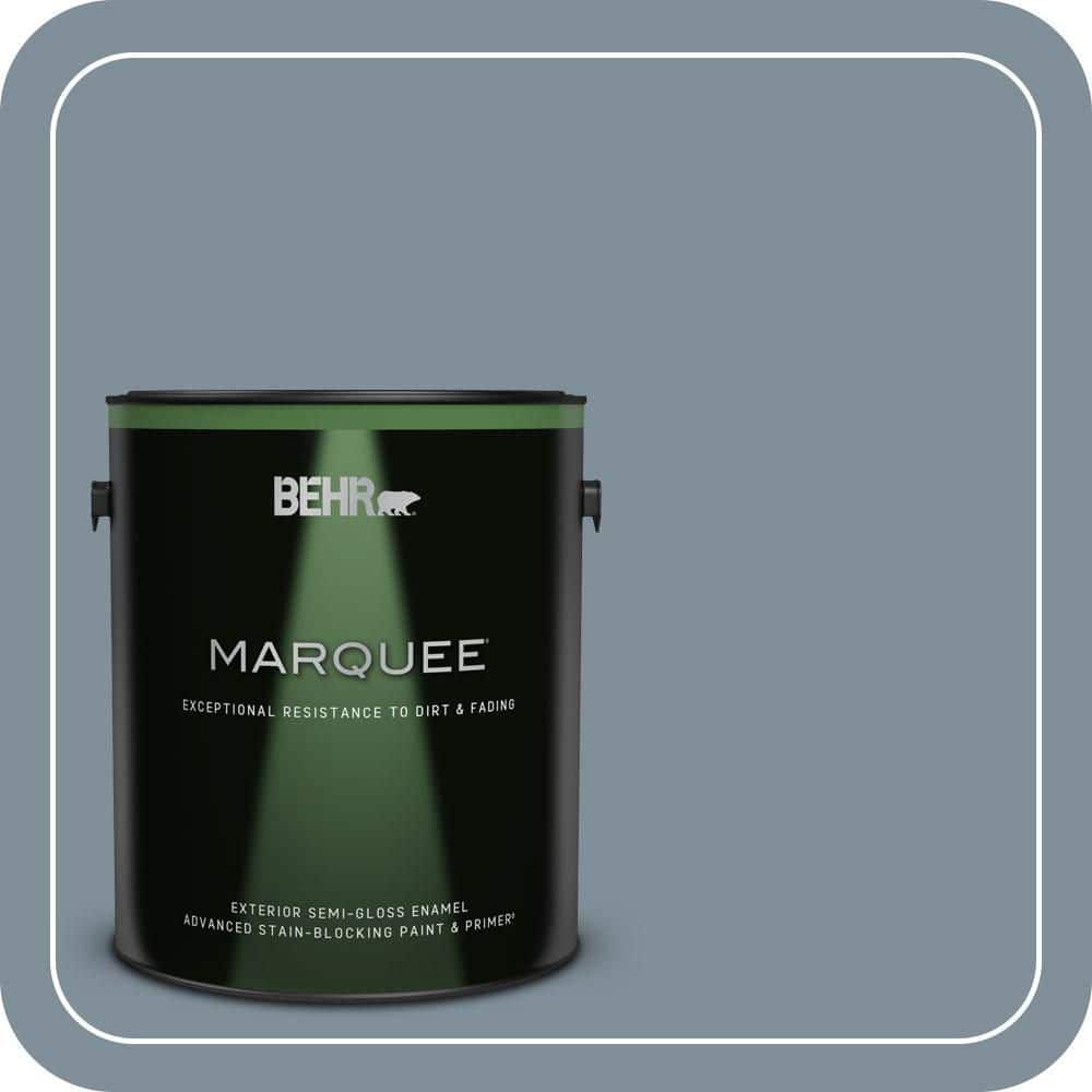 BEHR MARQUEE 1 gal. #MQ5-20 Cold Steel Semi-Gloss Enamel Exterior Paint & Primer