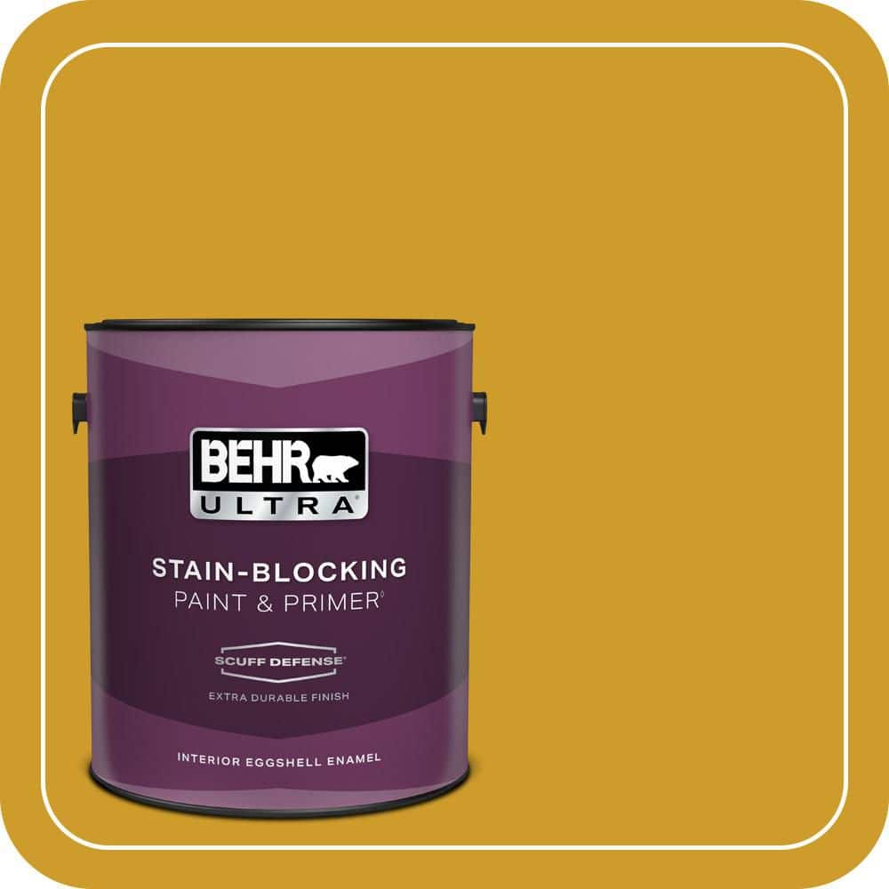BEHR ULTRA 1 gal. #T16-09 Citronne Extra Durable Eggshell Enamel Interior Paint & Primer