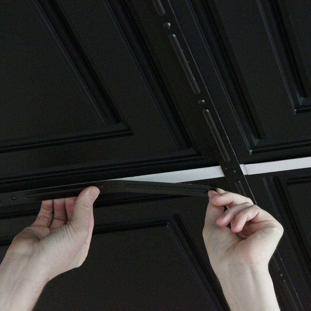 Ceilume 24 in. x 1 in. Deco-Strips Black Self-Adhesive Decorative Strips (25 Strips/Bundle) (2)