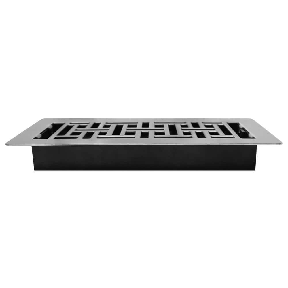 Decor Grates 4 in. x 10 in. Oriental Low Profile Steel Plated Nickel (2)