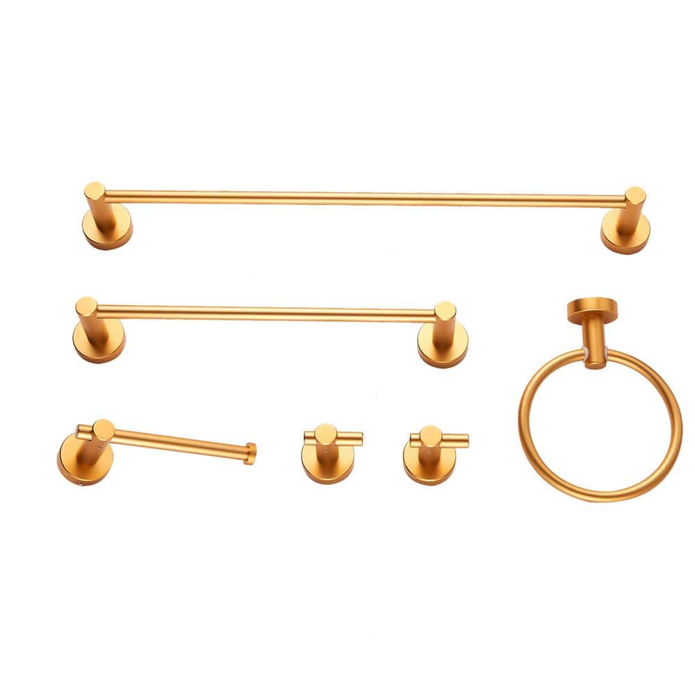 cadeninc 6-Piece Bath Hardware Set with Towel Ring Toilet Paper Holder Towel Hook and Towel Bar