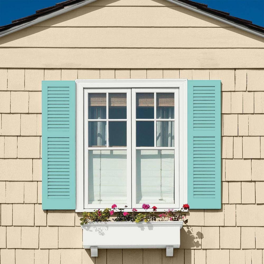 Glidden Premium 1 gal. #PPG1231-4 Tropical Holiday Satin Exterior Latex Paint (4)
