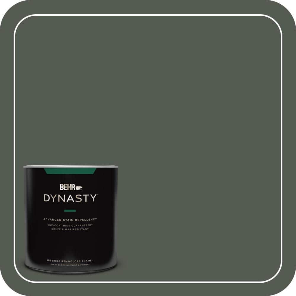 BEHR DYNASTY 1 qt. #N410-7 North Woods Semi-Gloss Enamel Interior Stain-Blocking Paint and Primer