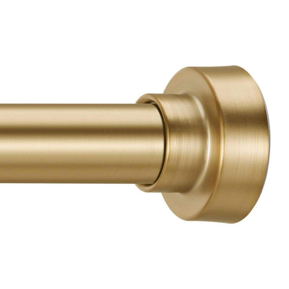 JFVKAF Adjustable Gold Shower Curtain Rod 17.50 in. L x 3.40 in. W Non-Slip Never Rust Stainless Steel for Bathroom Window (1)