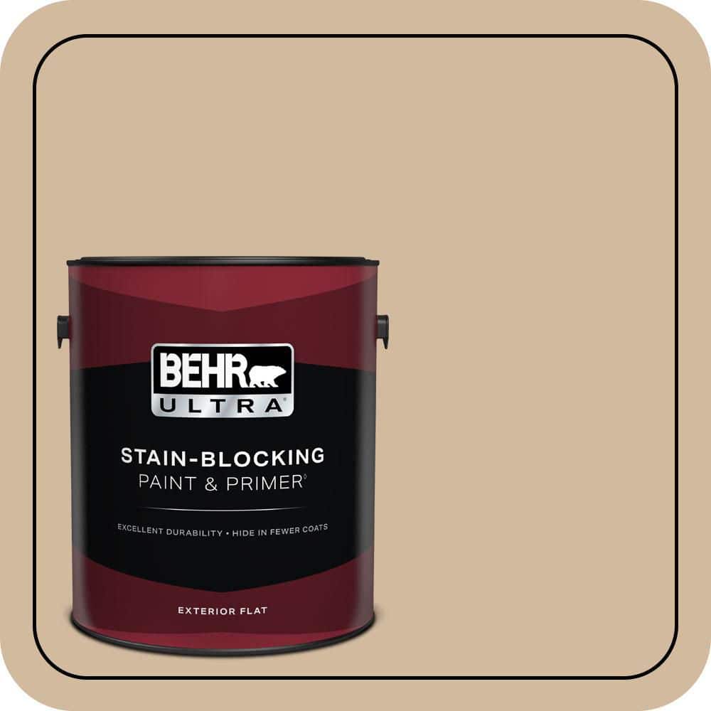 BEHR ULTRA 1 gal. #S280-3 Practical Tan Flat Exterior Paint & Primer
