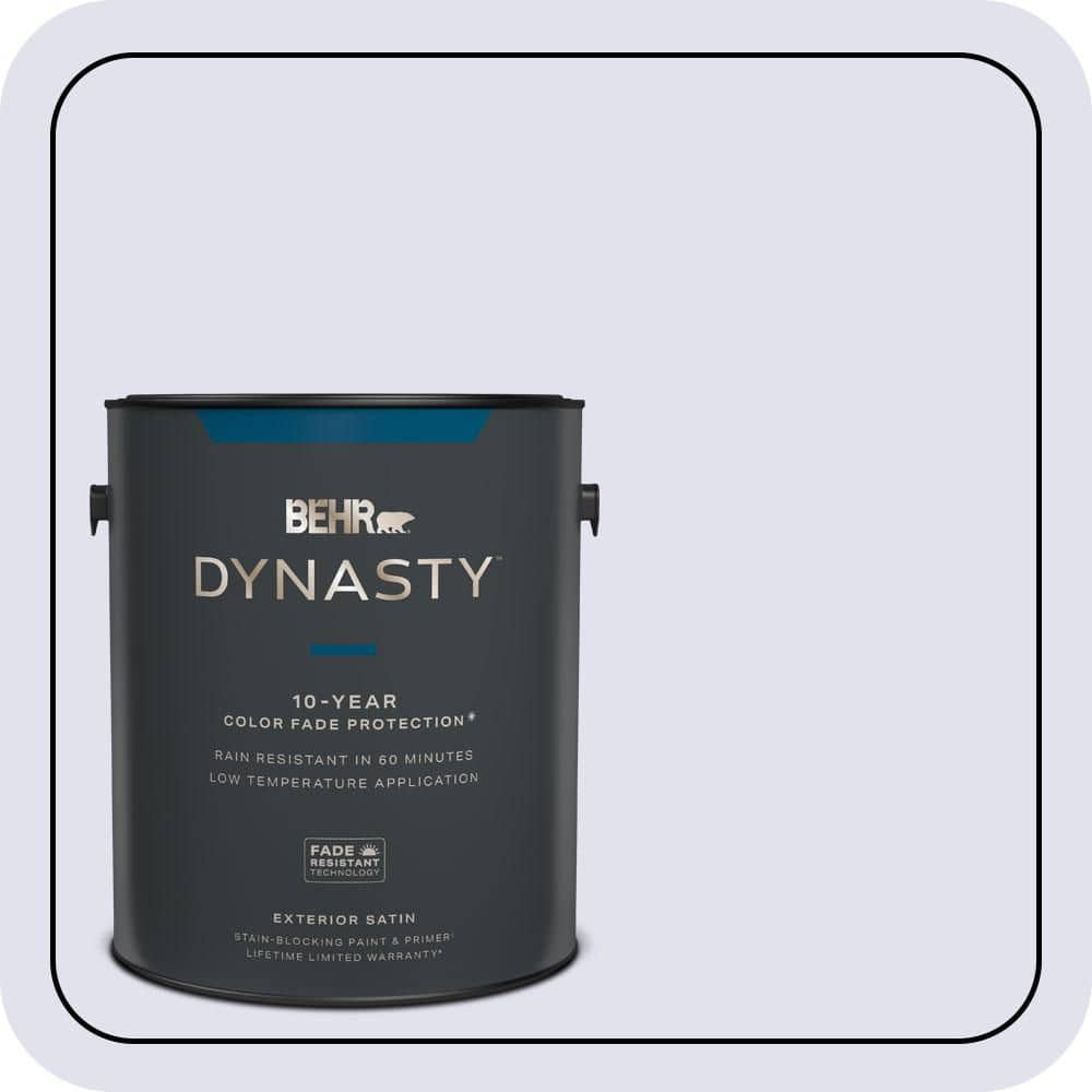 BEHR DYNASTY 1 gal. #M550-1 White Lavender Satin Enamel Exterior Stain-Blocking Paint & Primer