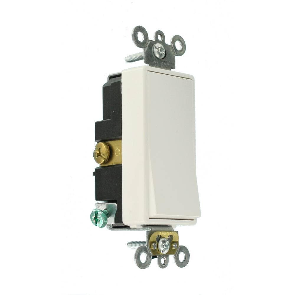 Leviton 3 Amp Decora Plus Commercial Grade Low Voltage Single Pole Single Throw Center Off Rocker Switch, White 56080-2W (2)