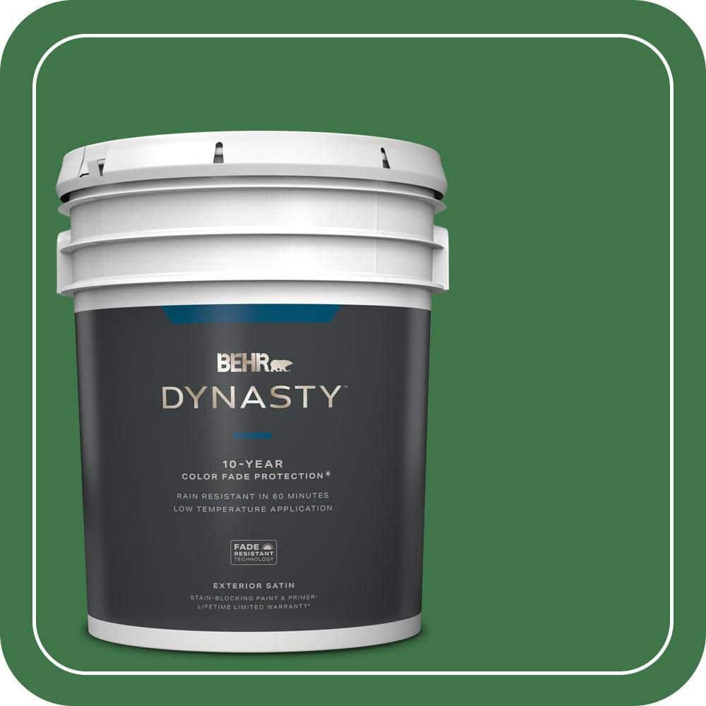 BEHR DYNASTY 5 gal. #P410-7 Grasslands Satin Enamel Exterior Stain-Blocking Paint & Primer