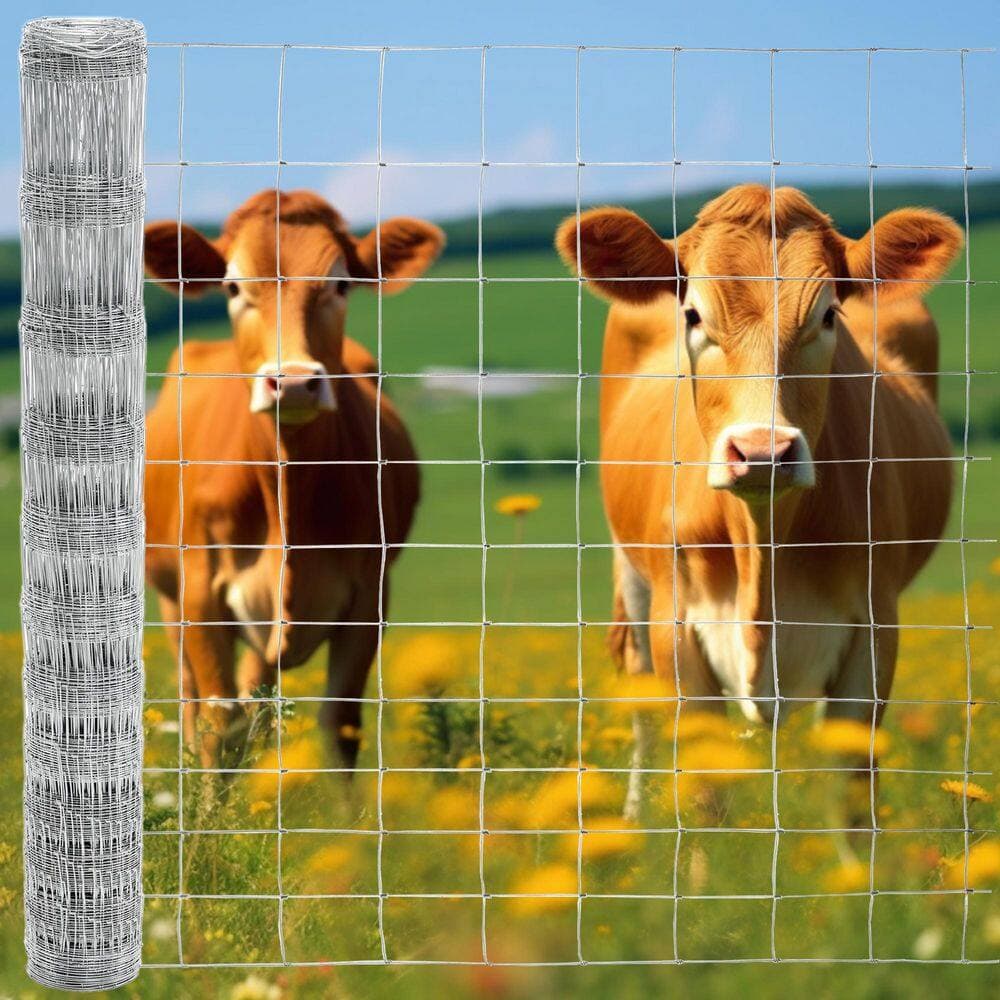 Unbranded 5 ft. x 164 ft. Advanced Weave Farm Enclosures Long-Lasting and Secure Galvanized Farm Fence (2)