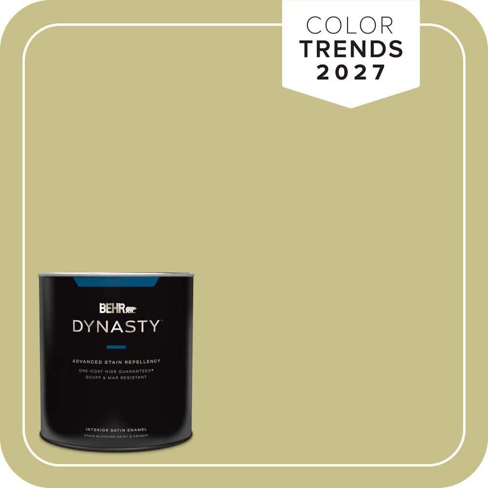 BEHR DYNASTY 1 qt. #PPU9-11 Wheat Grass Satin Enamel Interior Stain-Blocking Paint and Primer